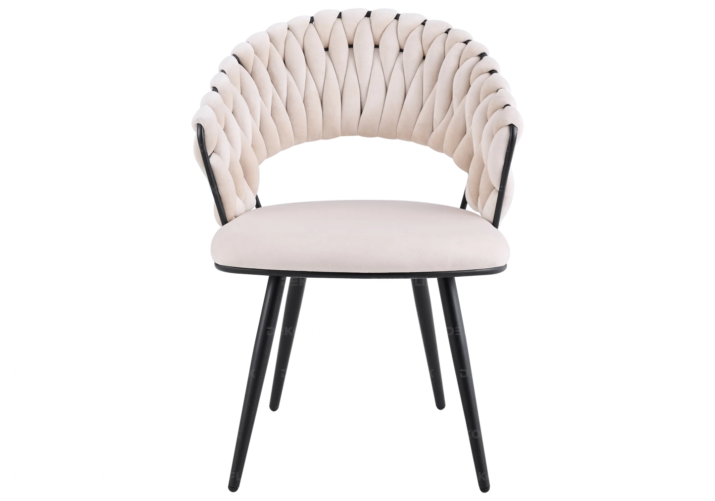 Chaise pied noir velours beige design LERY New Design