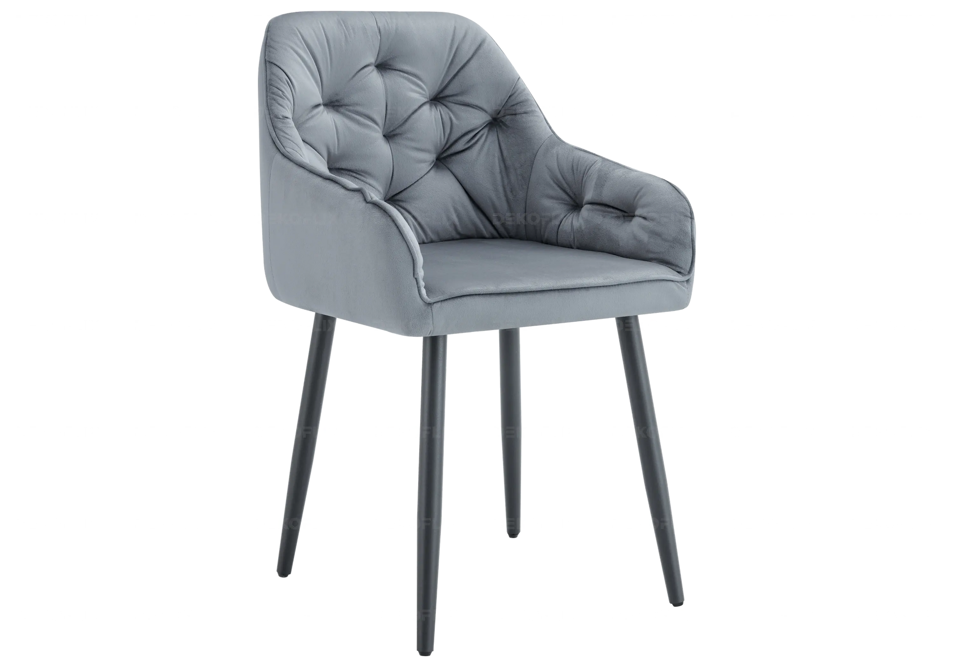 Chaise pied noir velours gris MORA New Design