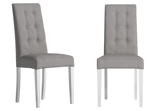 Chaise salle à manger grise tissu capitonné – Treviso