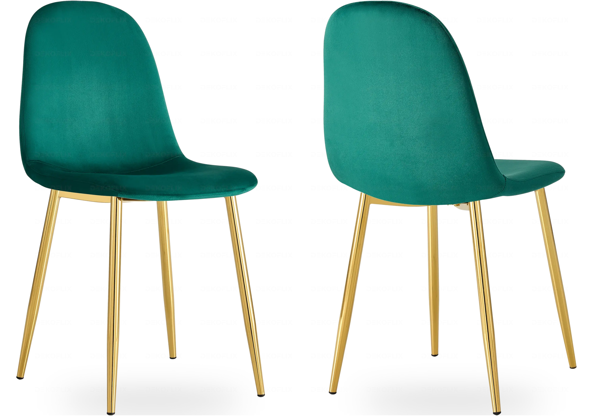 Chaise scandinave velours vert doré LOA - Lot de 6 New Design