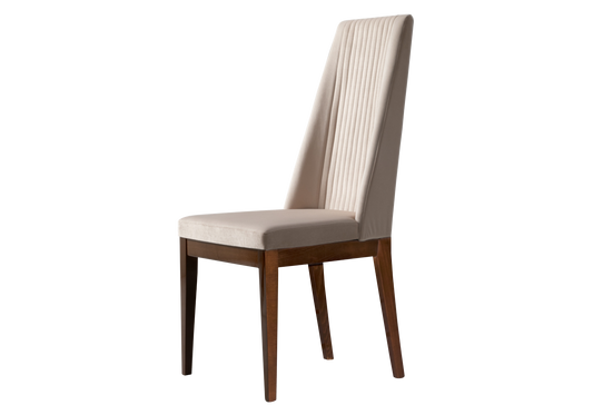 Chaise velours beige capitonnée – Eva