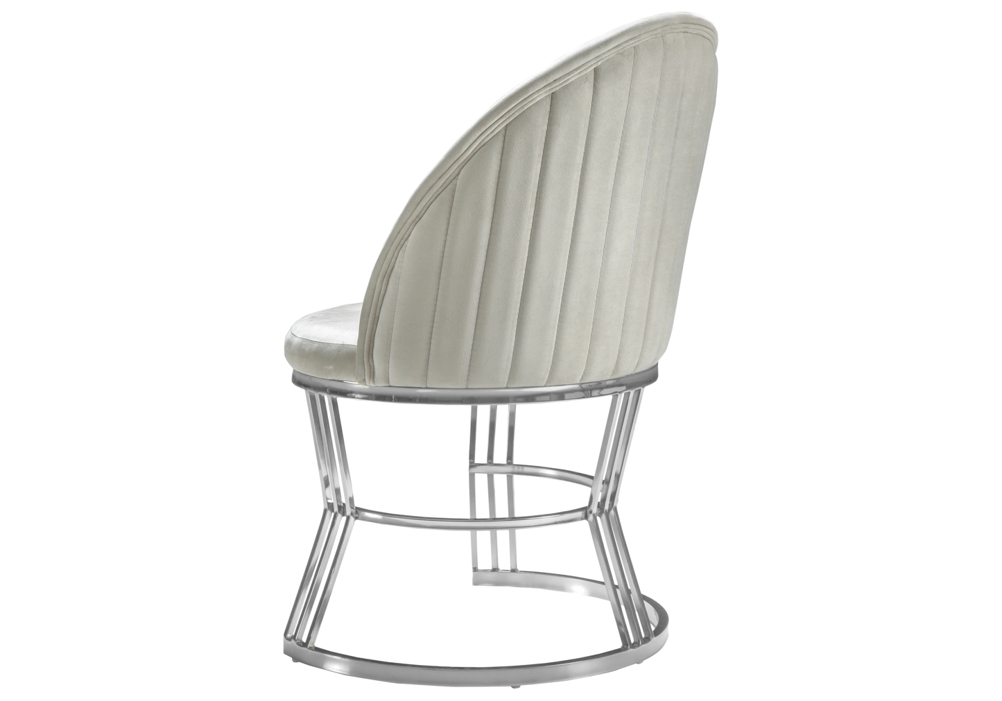 Chaise Salle Manger Design Velours Beige Argent - CARIS