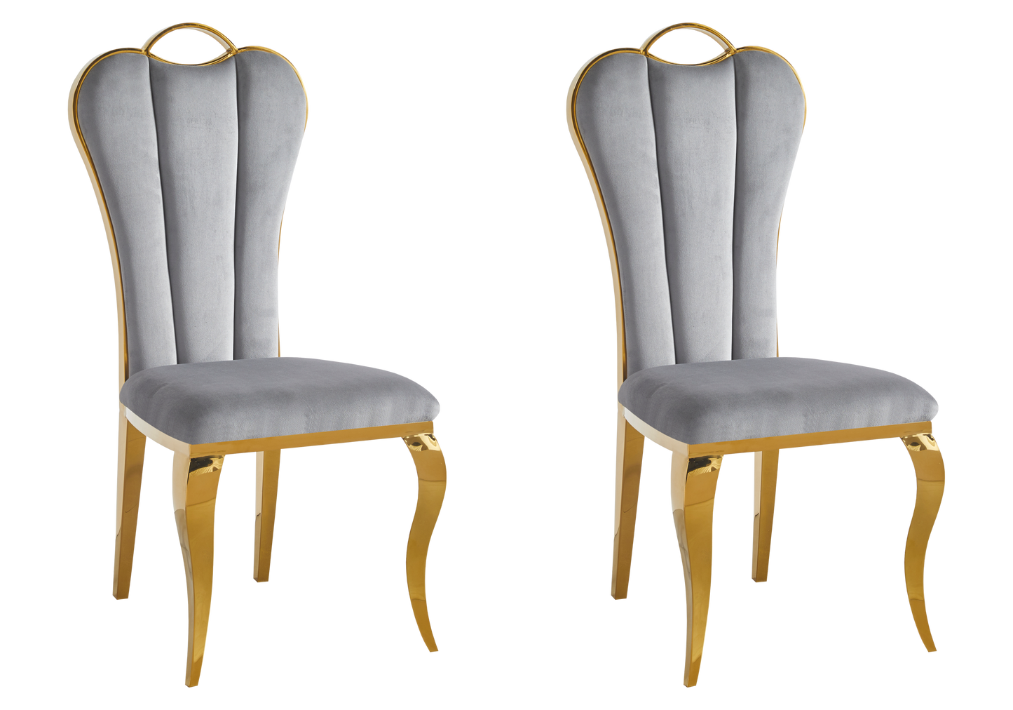 Chaise baroque moderne dorée et velours - Diana x4