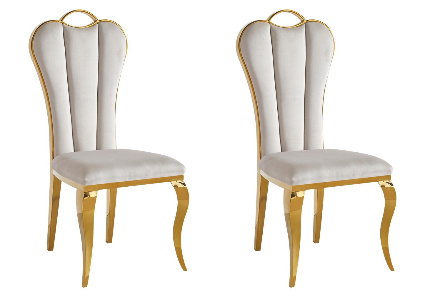 Chaise baroque moderne dorée et velours - Diana x4