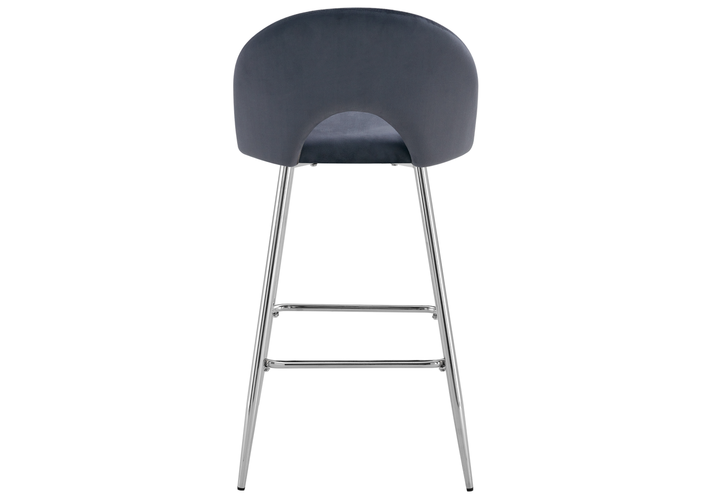 Chaise de bar dossier ouvert en velours anthracite - Talia x2