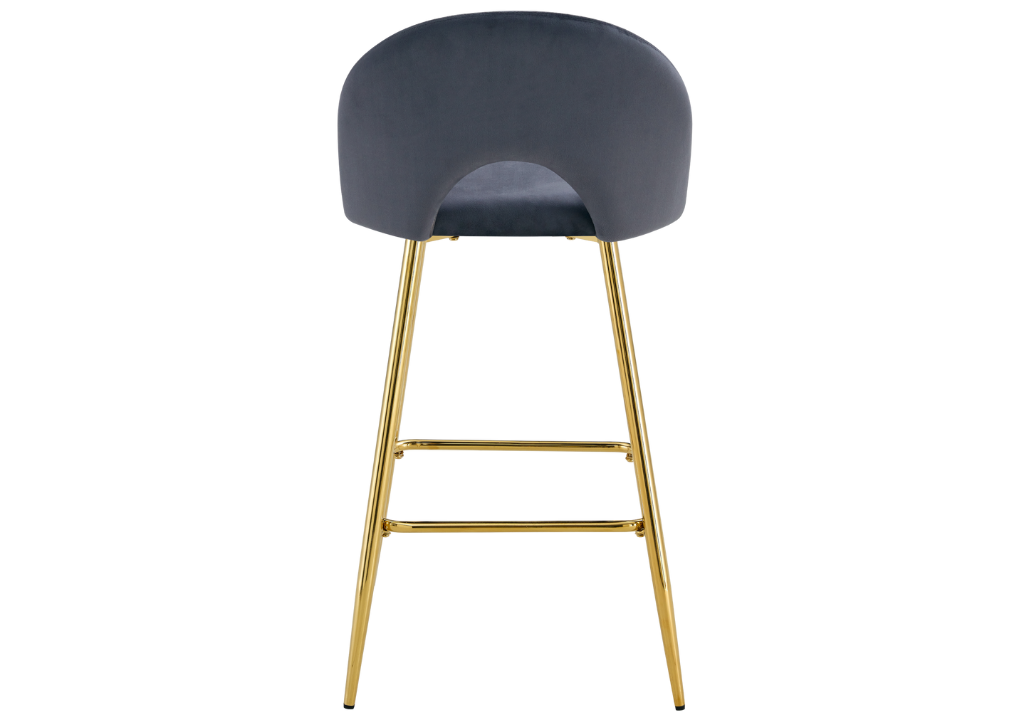 Chaise de bar dossier ouvert en velours anthracite - Talia x2