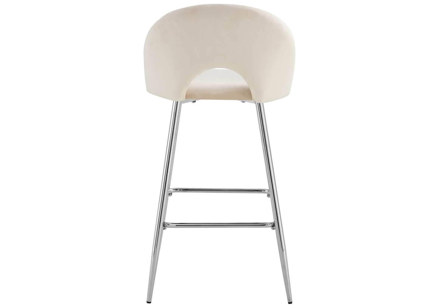 Chaise de bar dossier ouvert en velours beige - Talia x2