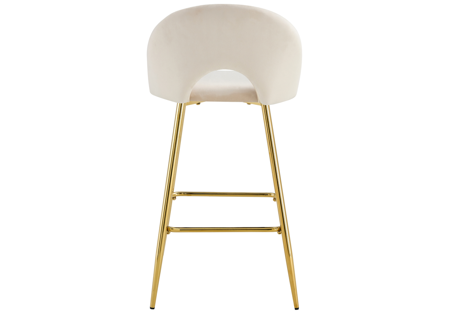 Chaise de bar dossier ouvert en velours beige - Talia x2