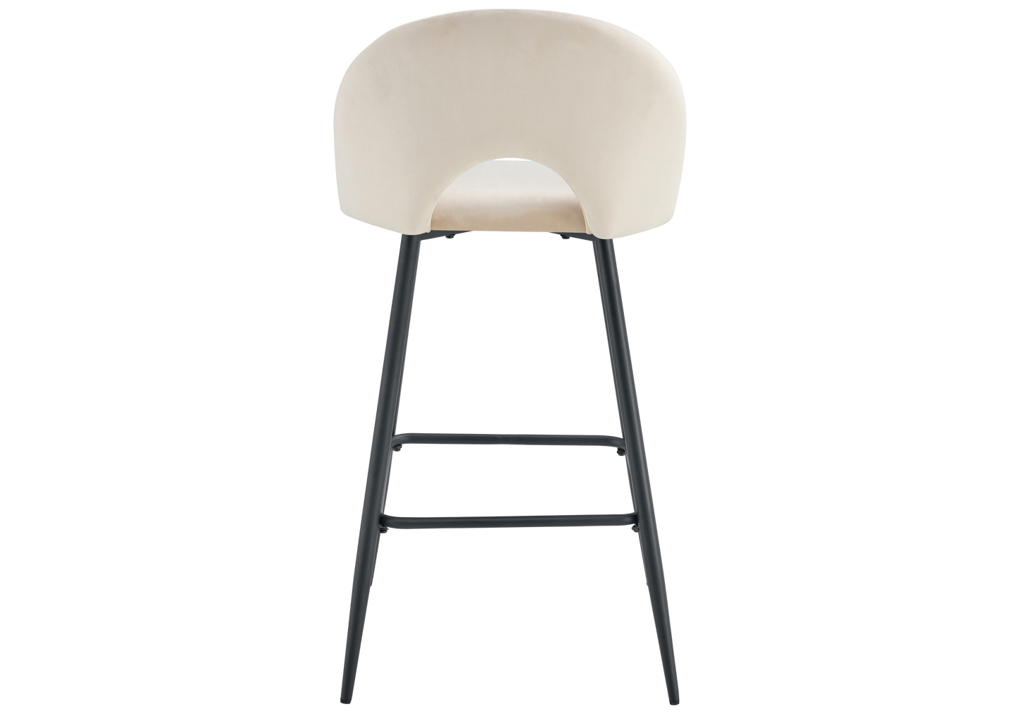 Chaise de bar dossier ouvert en velours beige - Talia x2