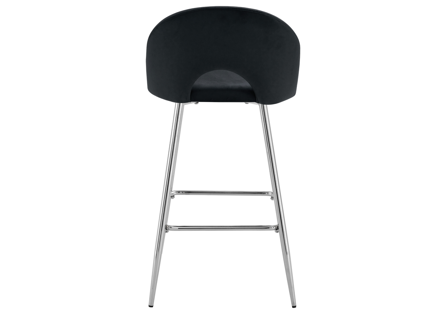 Chaise de bar dossier ouvert en velours noir - Talia x2