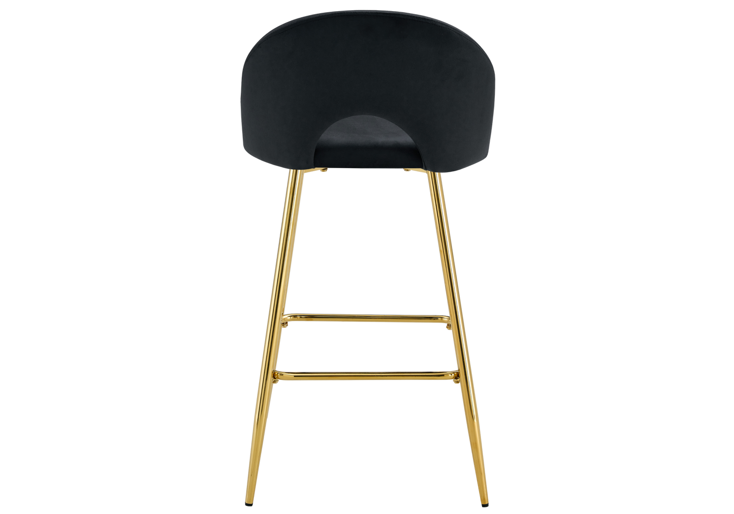 Chaise de bar dossier ouvert en velours noir - Talia x2