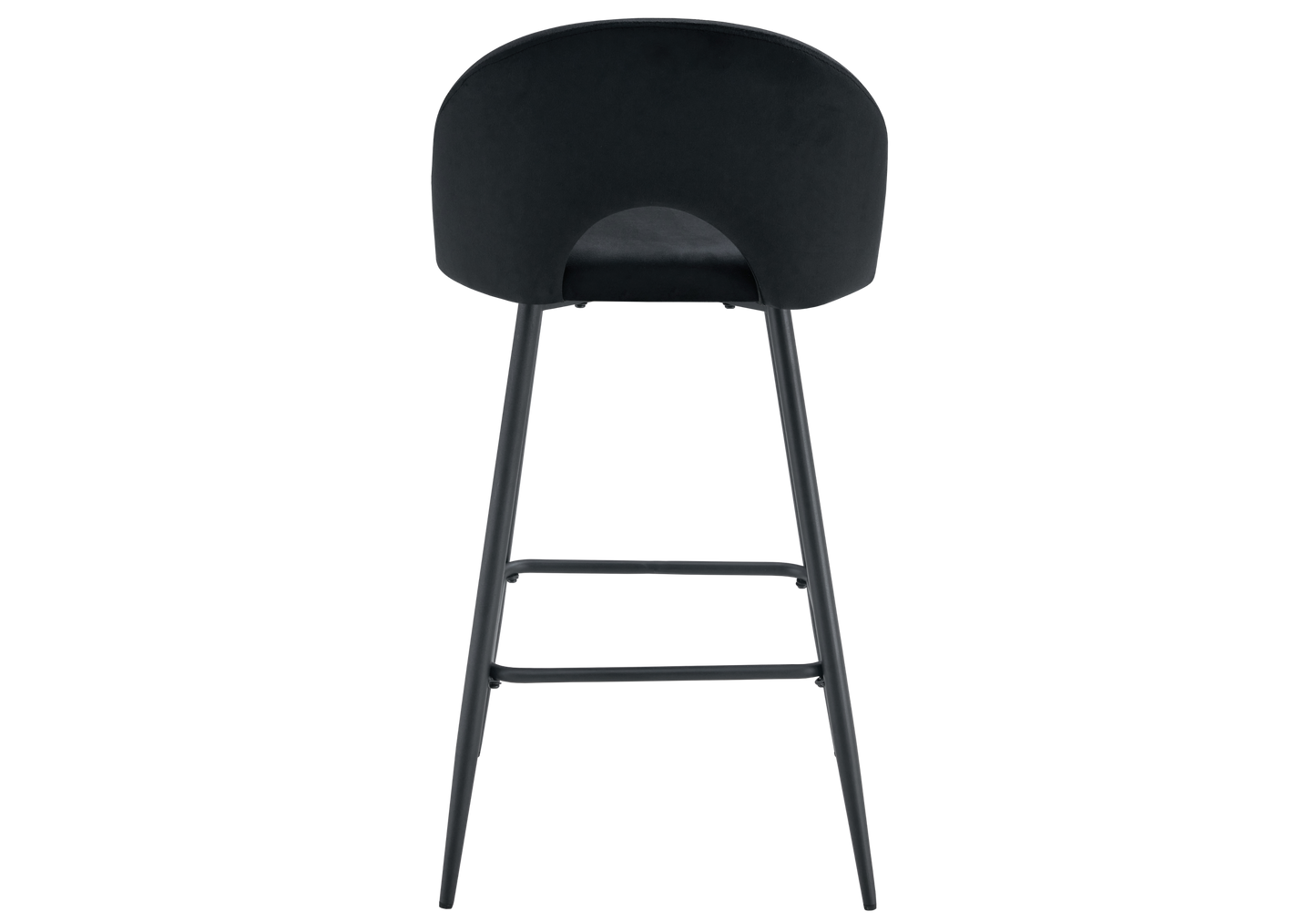 Chaise de bar dossier ouvert en velours noir - Talia x2