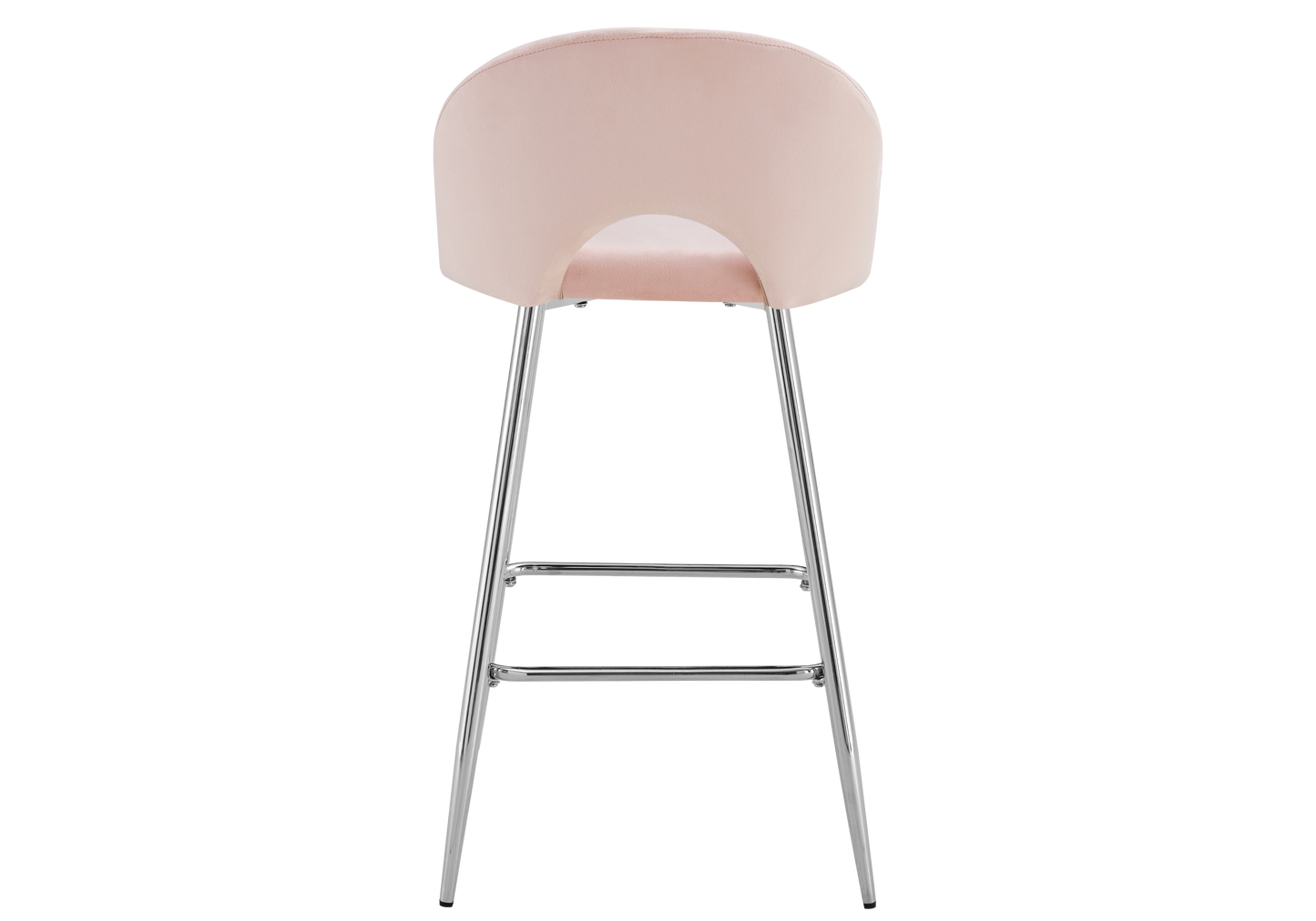 Chaise de bar dossier ouvert en velours rose - Talia x2