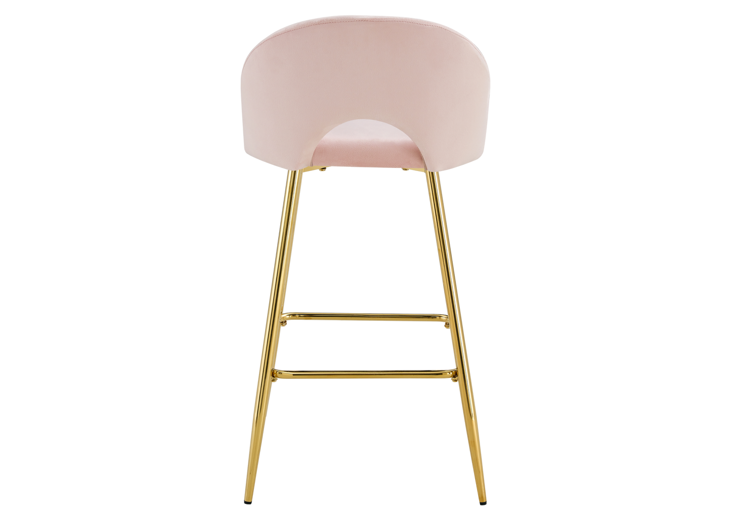 Chaise de bar dossier ouvert en velours rose - Talia x2