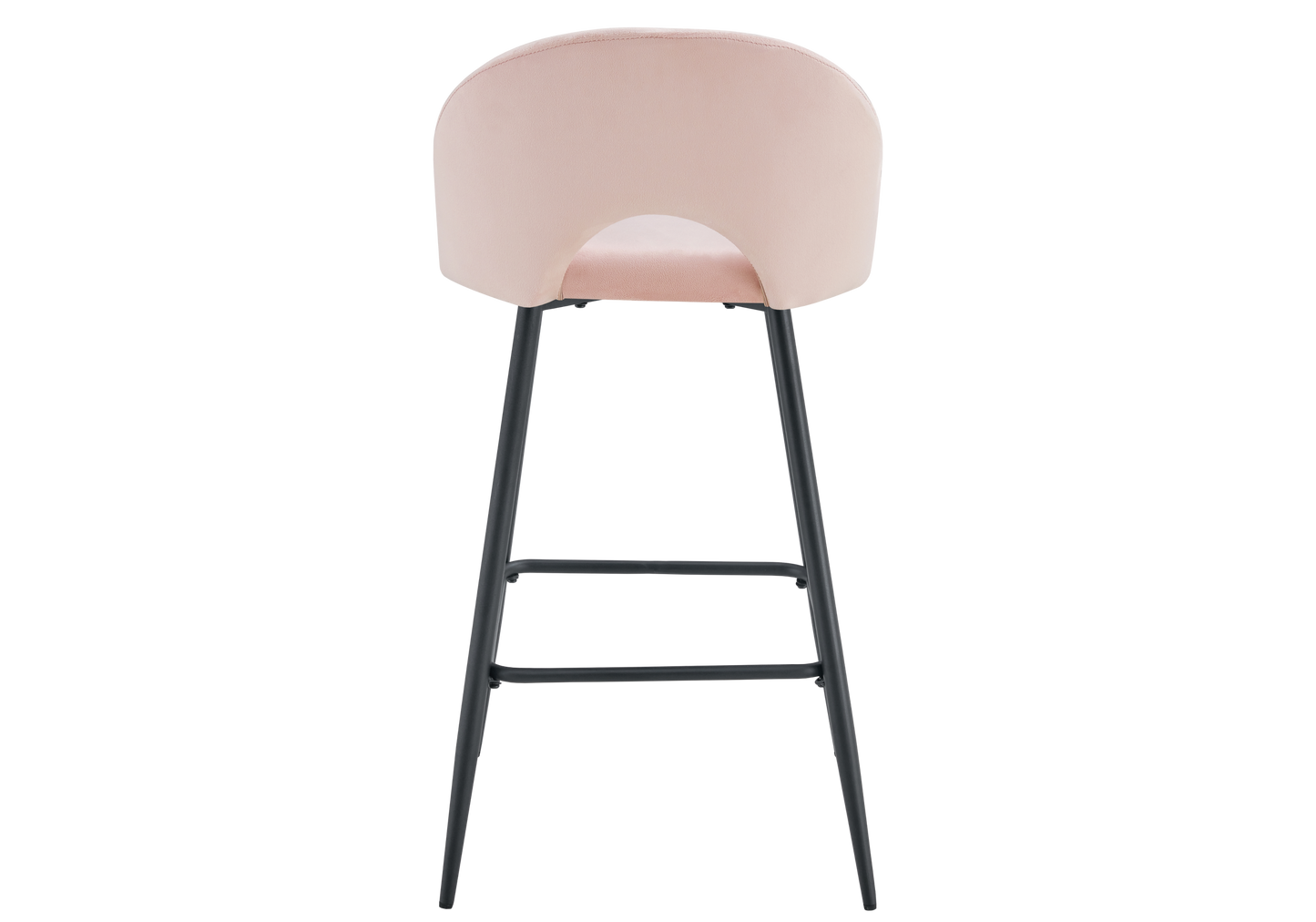 Chaise de bar dossier ouvert en velours rose - Talia x2