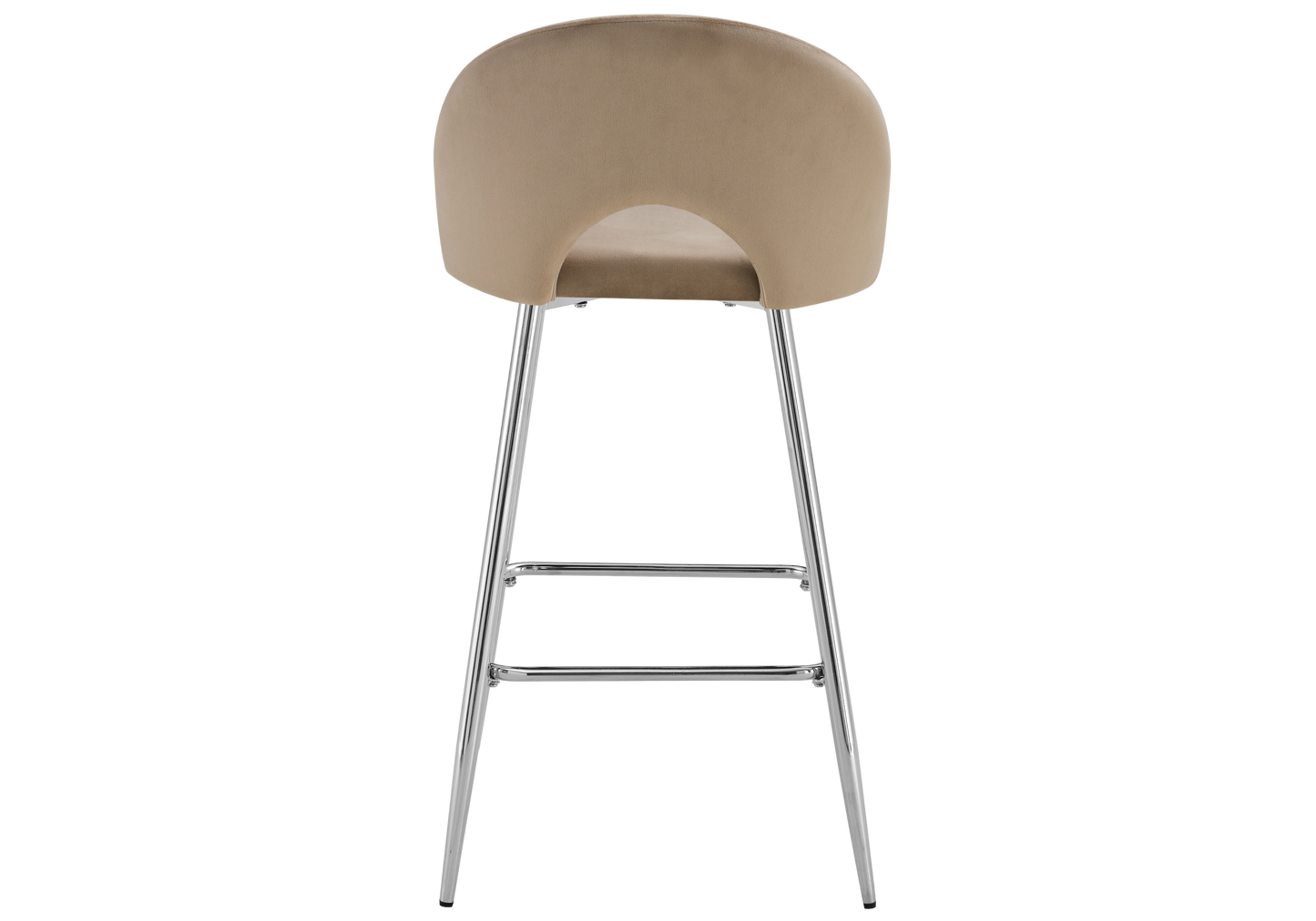 Chaise de bar dossier ouvert en velours taupe - Talia x2