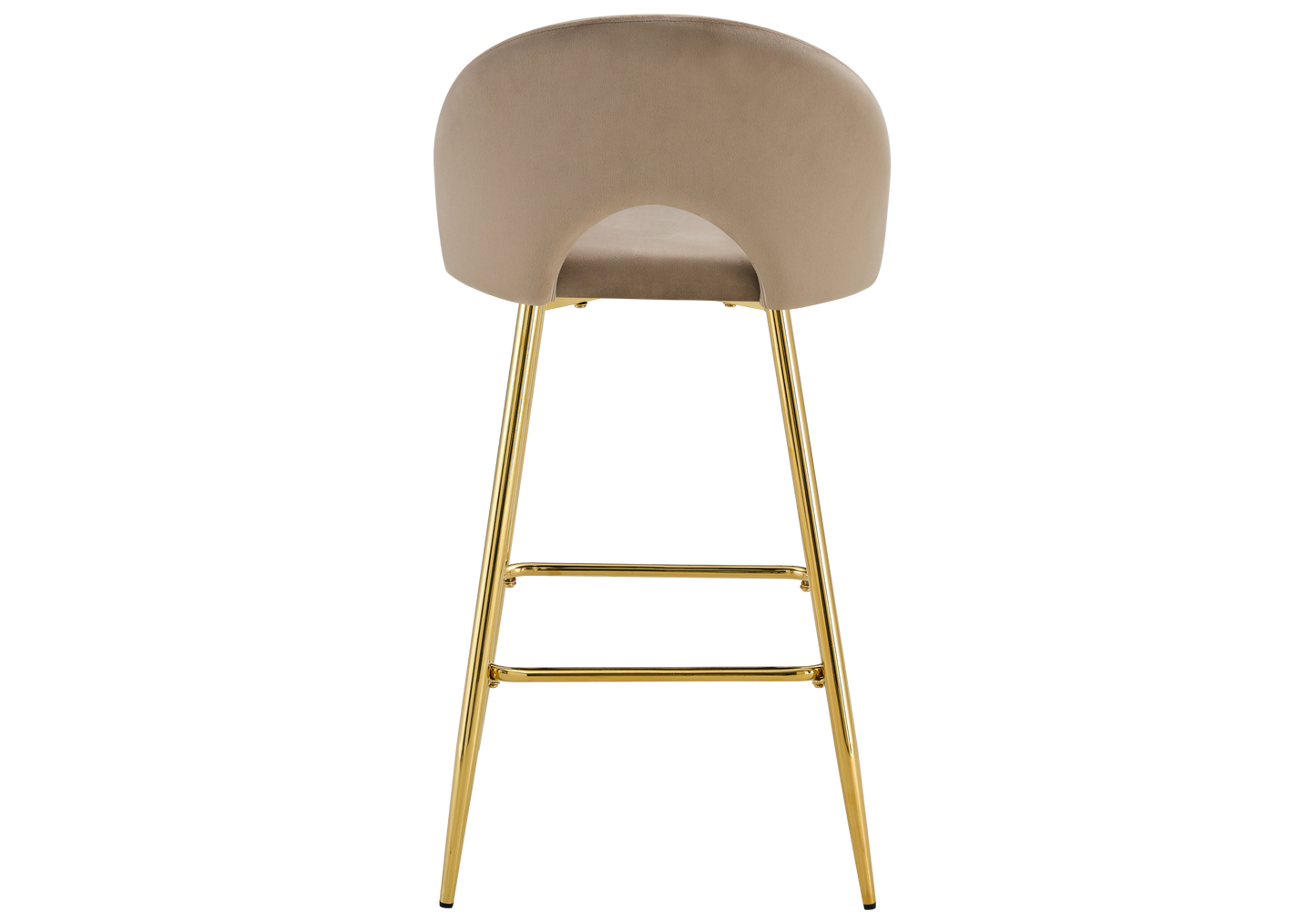 Chaise de bar dossier ouvert en velours taupe - Talia x2