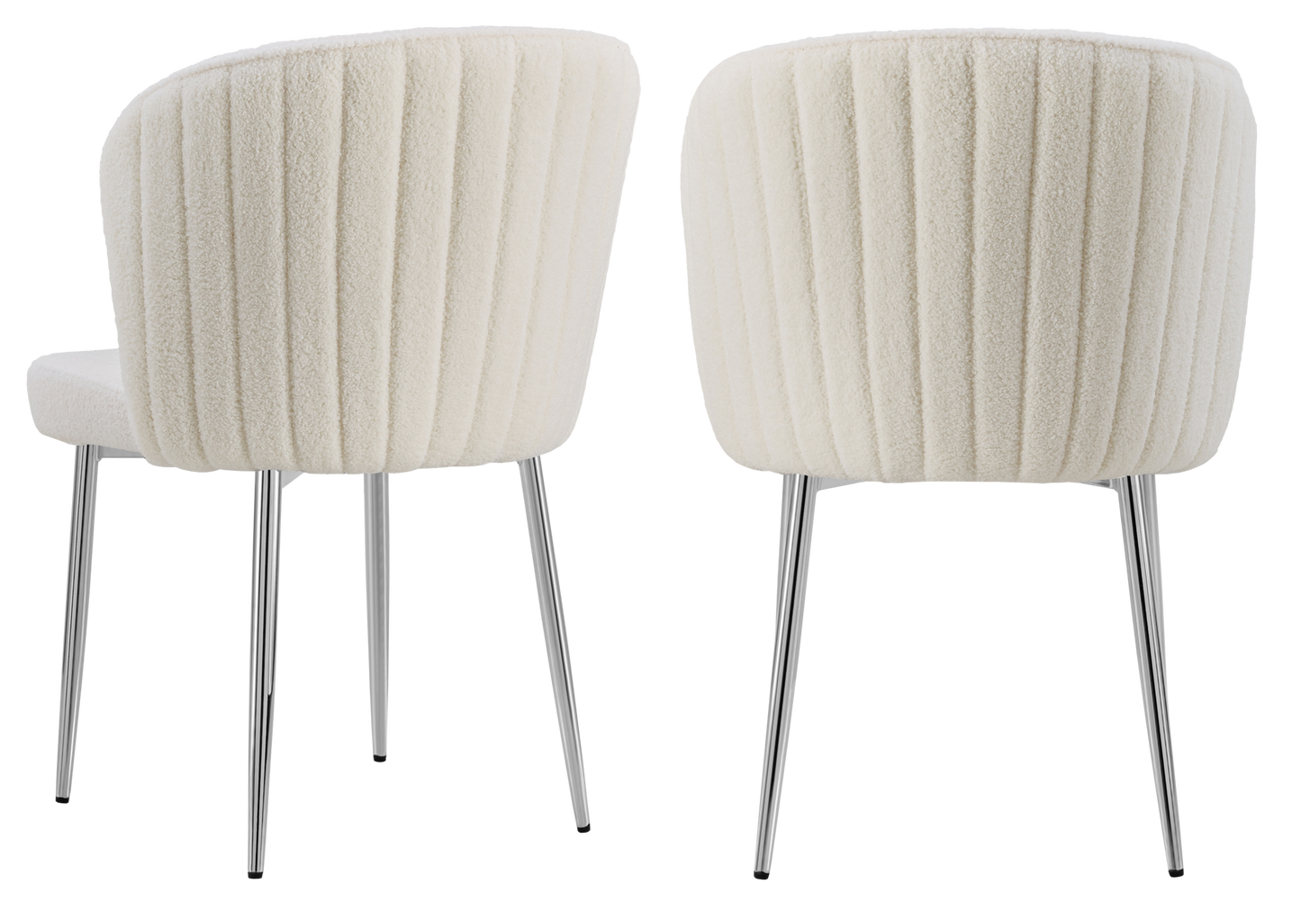 Chaise de salle à manger design en tissu bouclé écru - Diva x4