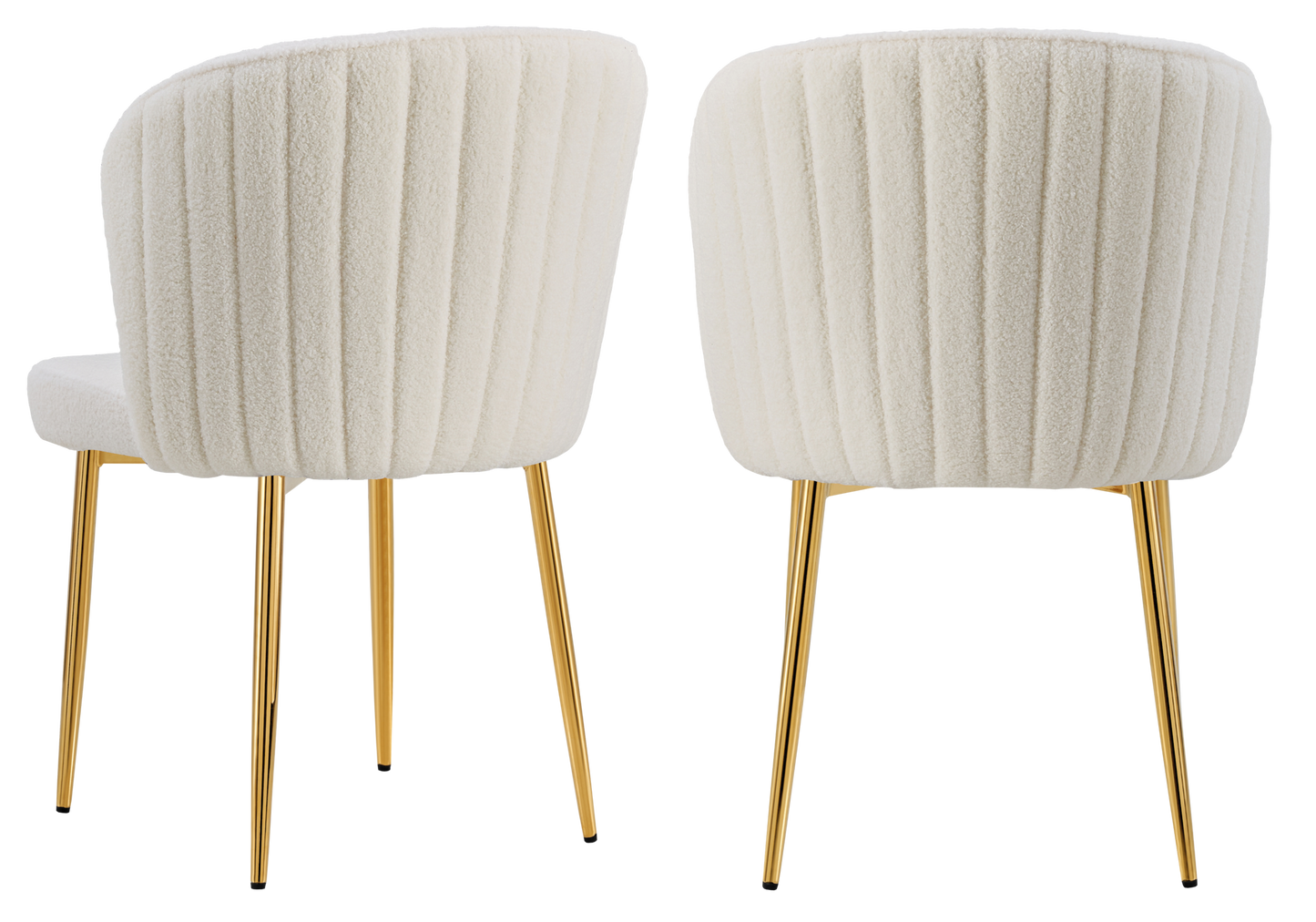 Chaise de salle à manger design en tissu bouclé écru - Diva x4