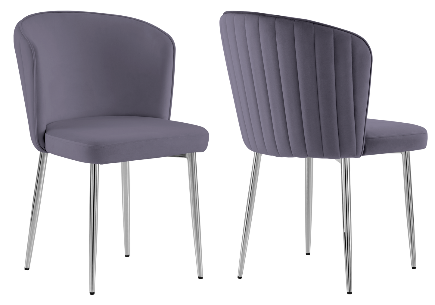 Chaise de salle à manger design en velours anthracite - Diva x4