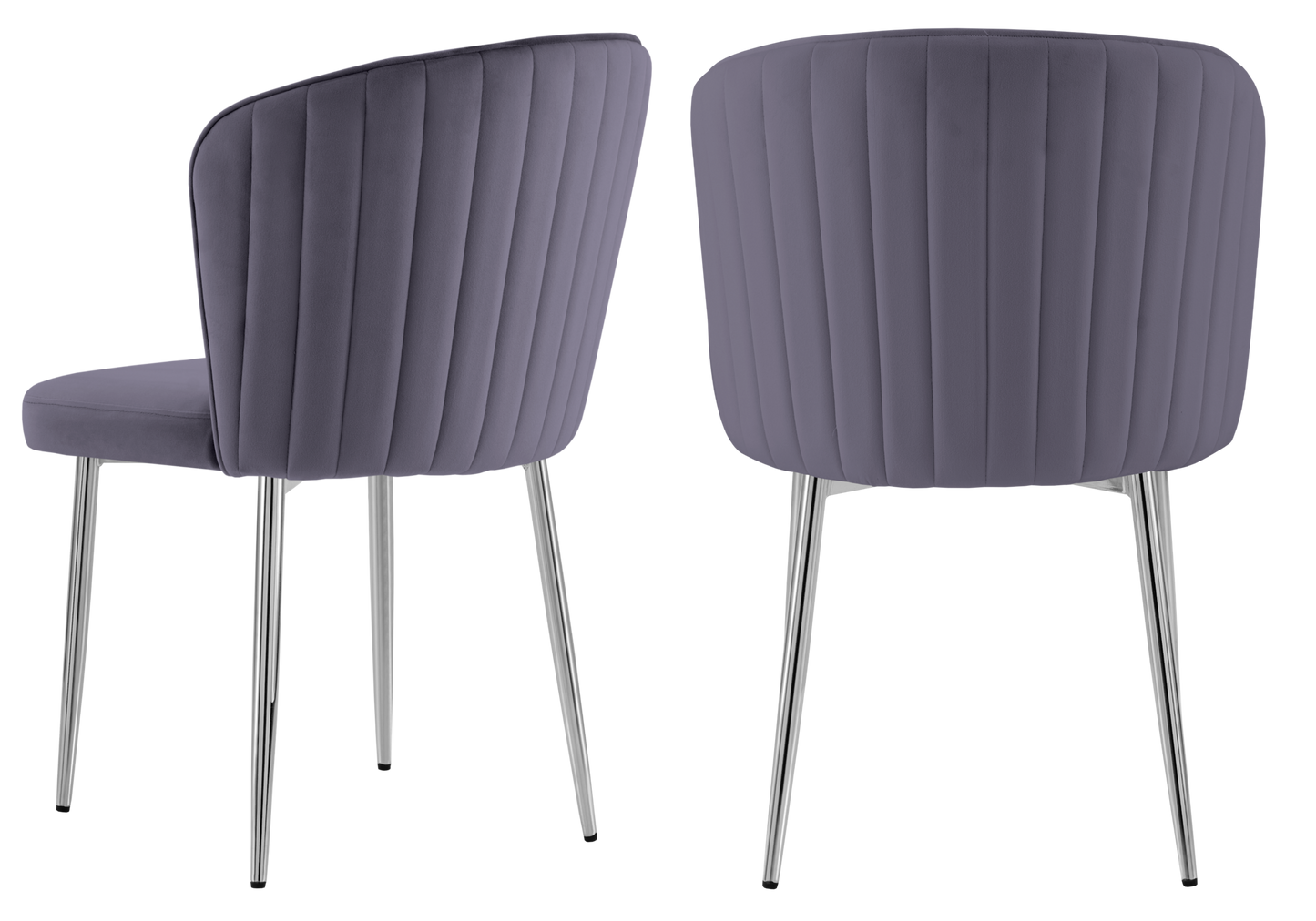 Chaise de salle à manger design en velours anthracite - Diva x4