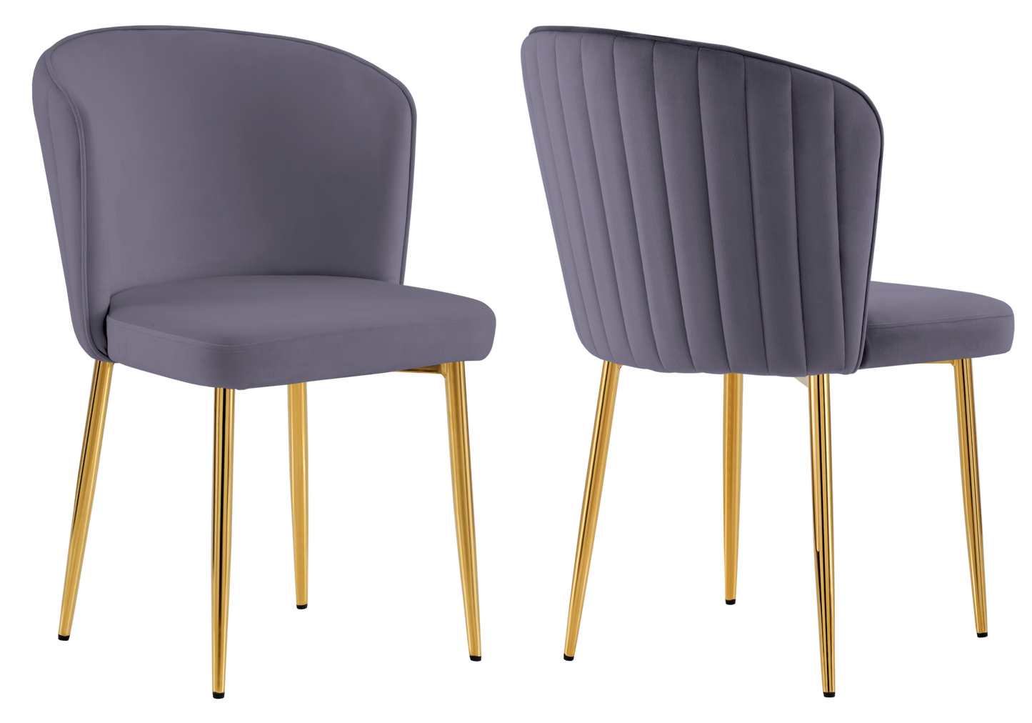 Chaise de salle à manger design en velours anthracite - Diva x4