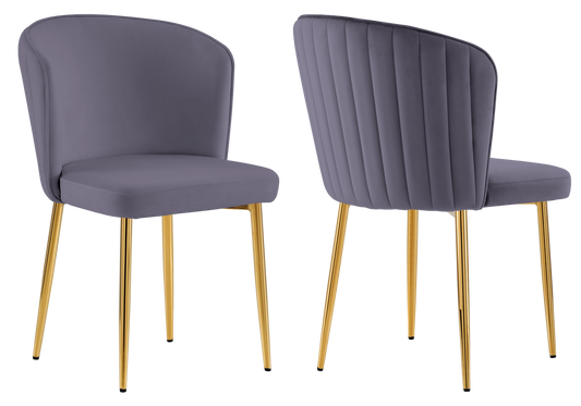 Chaise de salle à manger design en velours anthracite - Diva x4