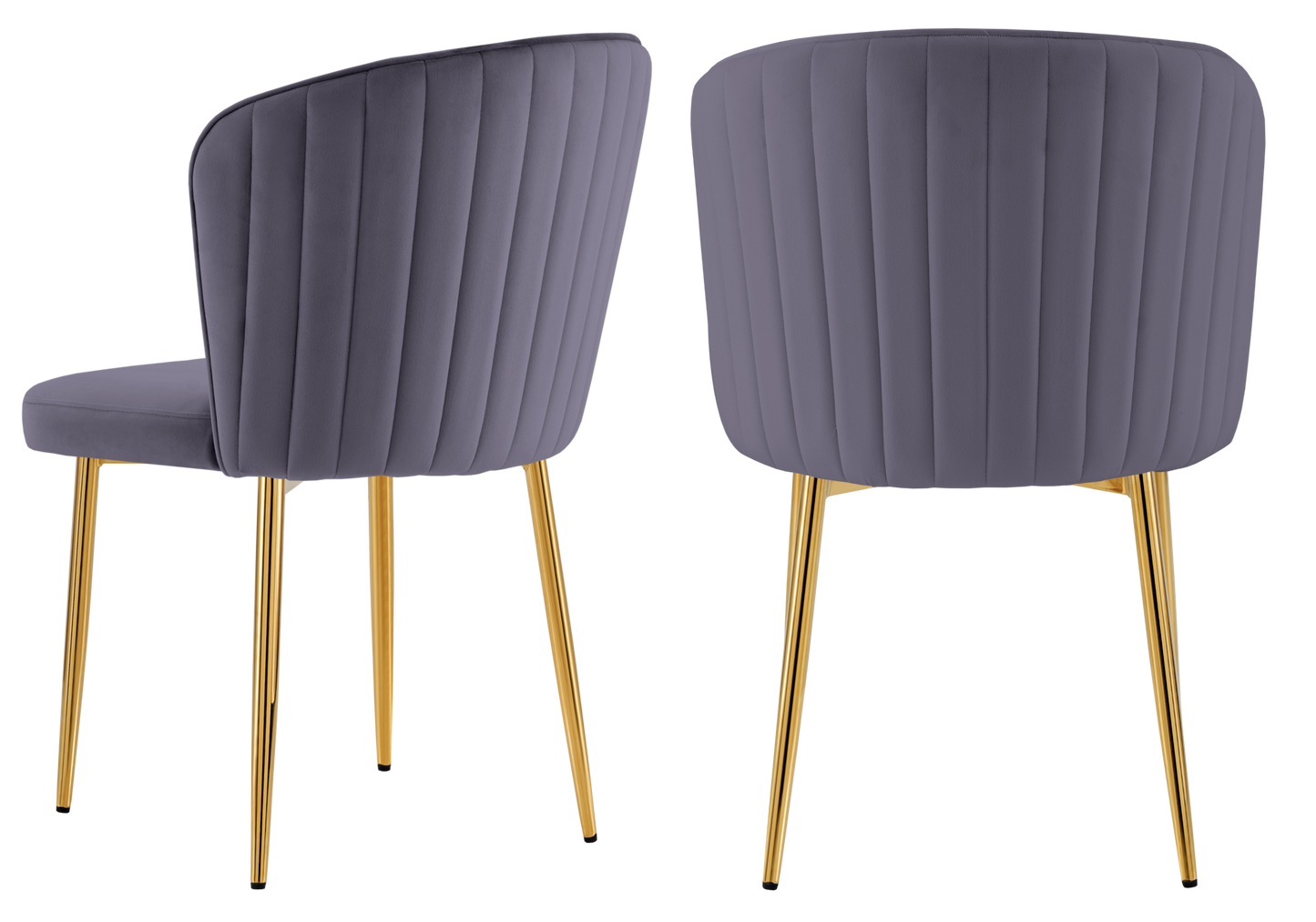 Chaise de salle à manger design en velours anthracite - Diva x4
