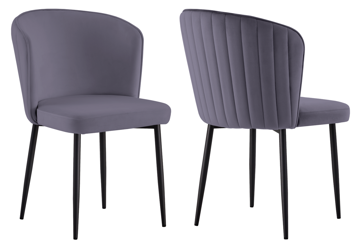 Chaise de salle à manger design en velours anthracite - Diva x4