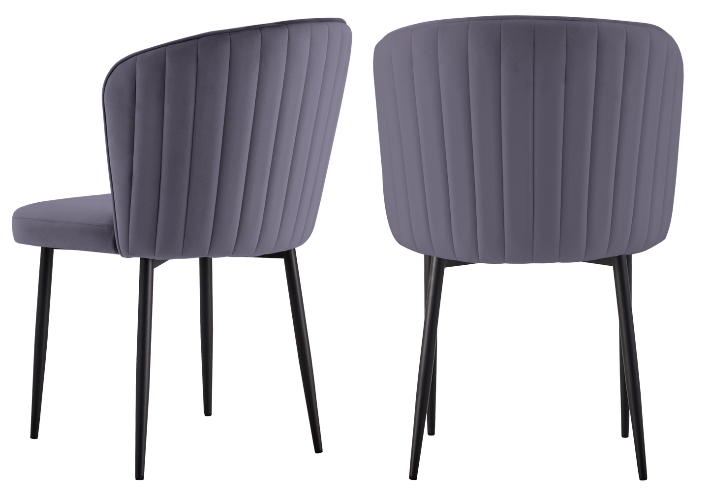 Chaise de salle à manger design en velours anthracite - Diva x4