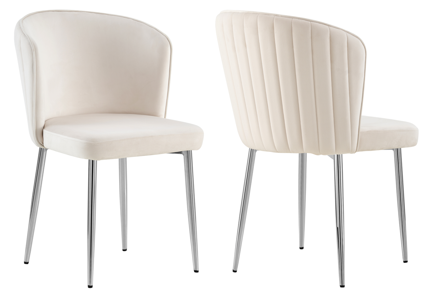 Chaise de salle à manger design en velours beige - Diva x4