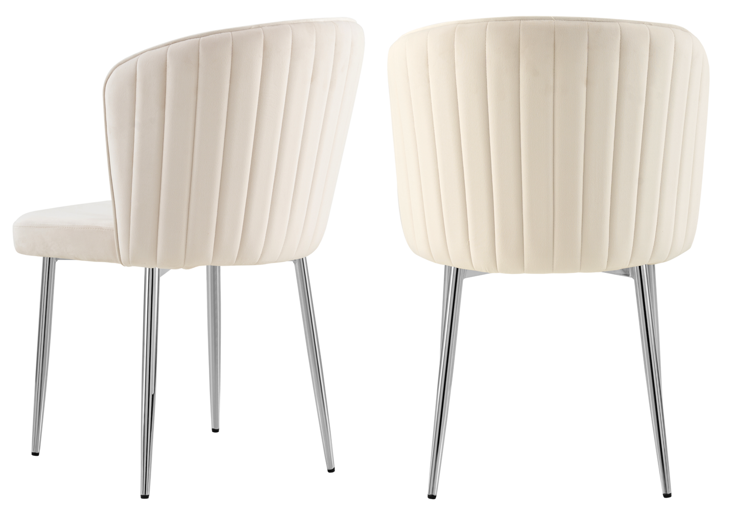 Chaise de salle à manger design en velours beige - Diva x4