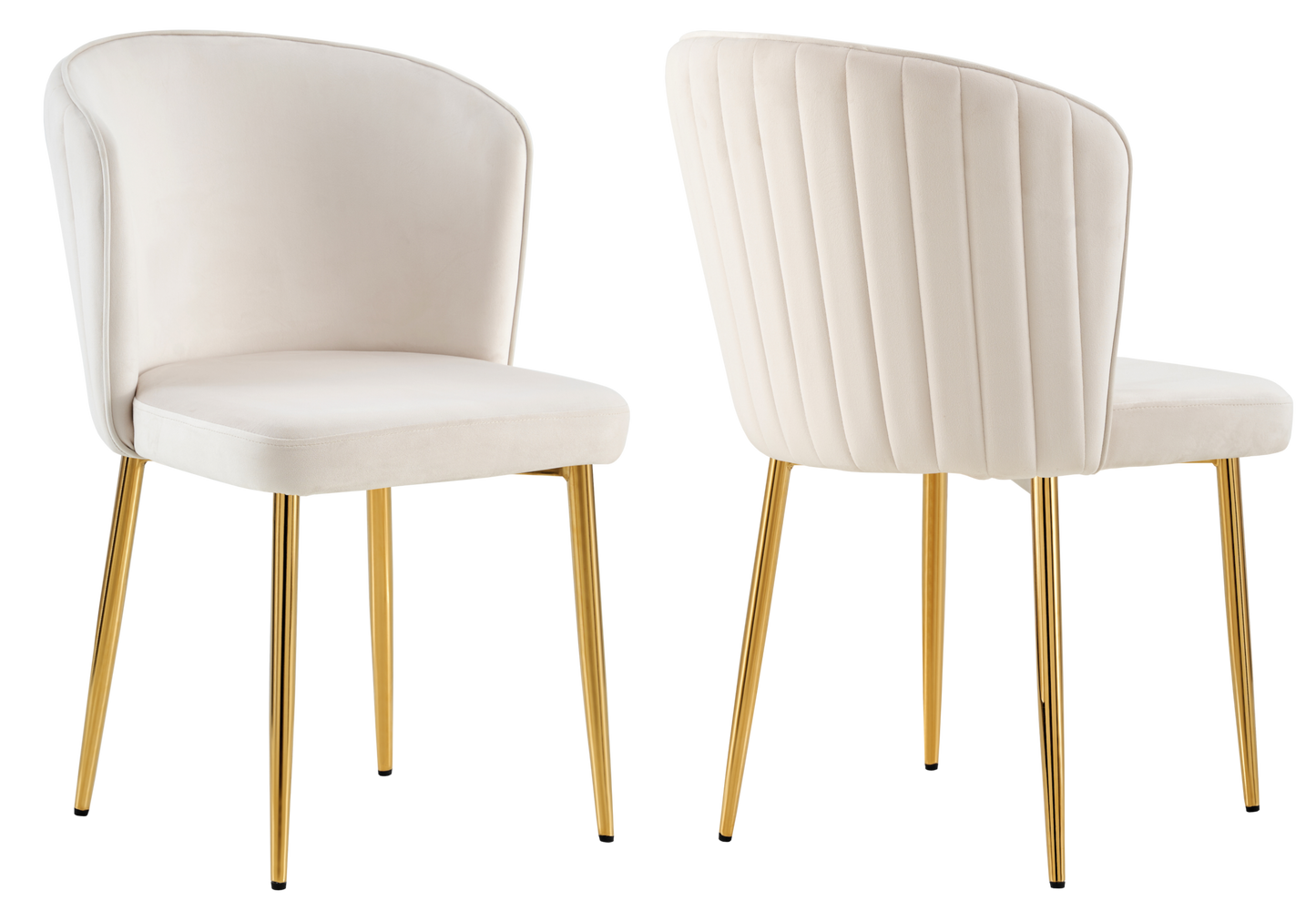 Chaise de salle à manger design en velours beige - Diva x4