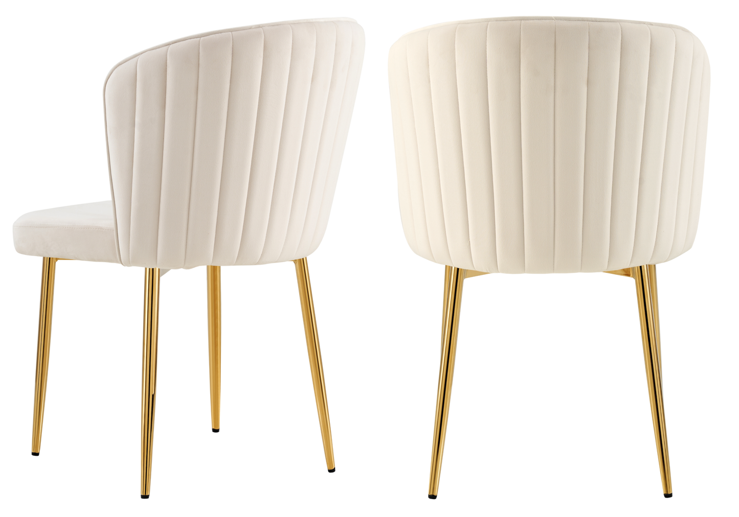 Chaise de salle à manger design en velours beige - Diva x4