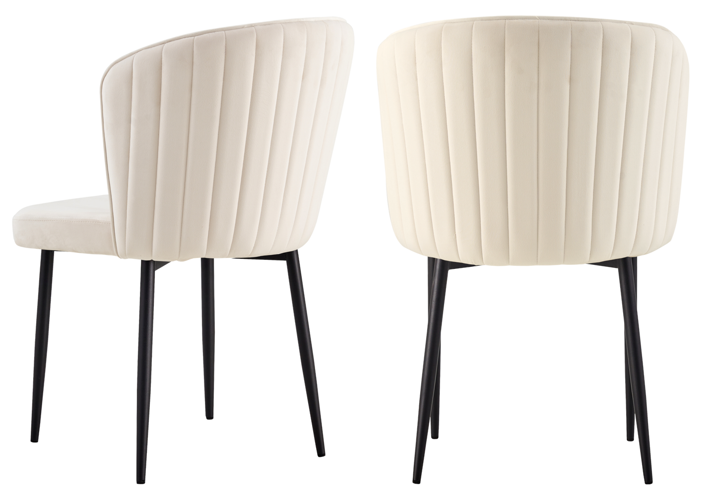 Chaise de salle à manger design en velours beige - Diva x4
