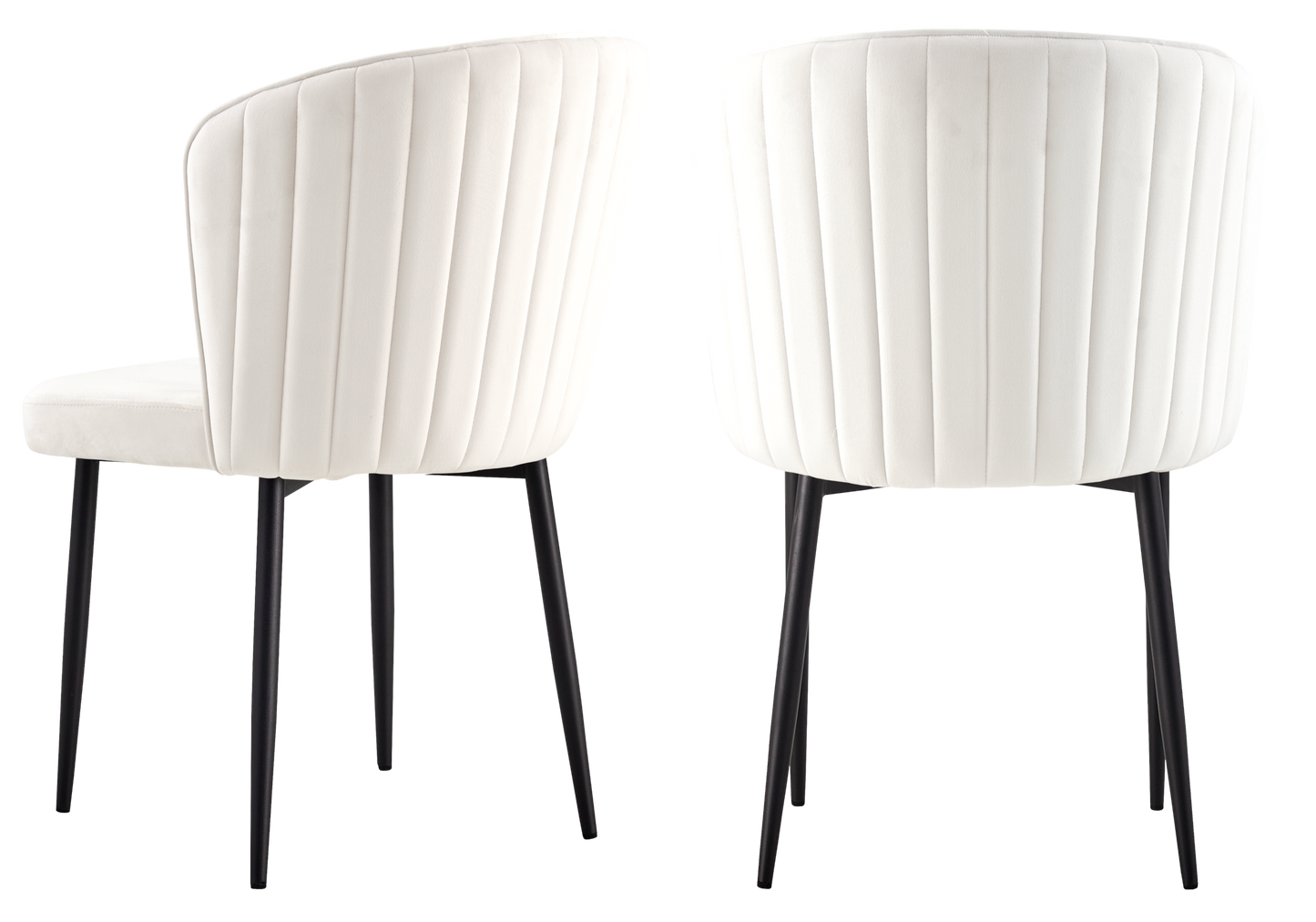 Chaise de salle à manger design en velours écru - Diva x4