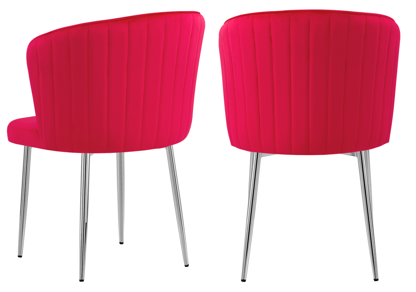 Chaise de salle à manger design en velours fuchsia - Diva x4