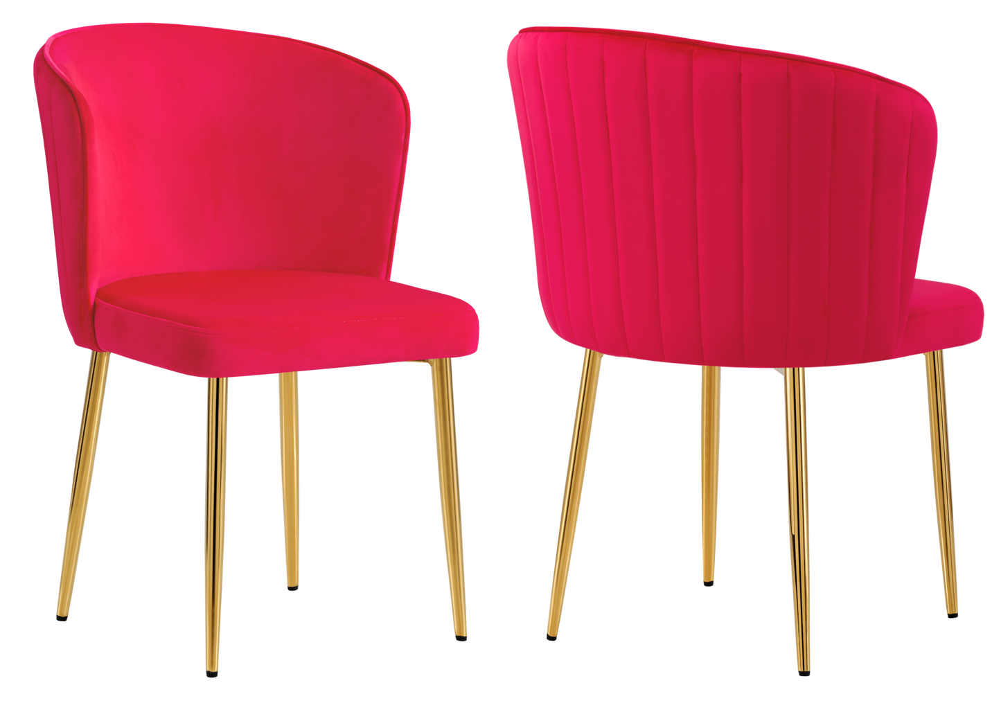 Chaise de salle à manger design en velours fuchsia - Diva x4