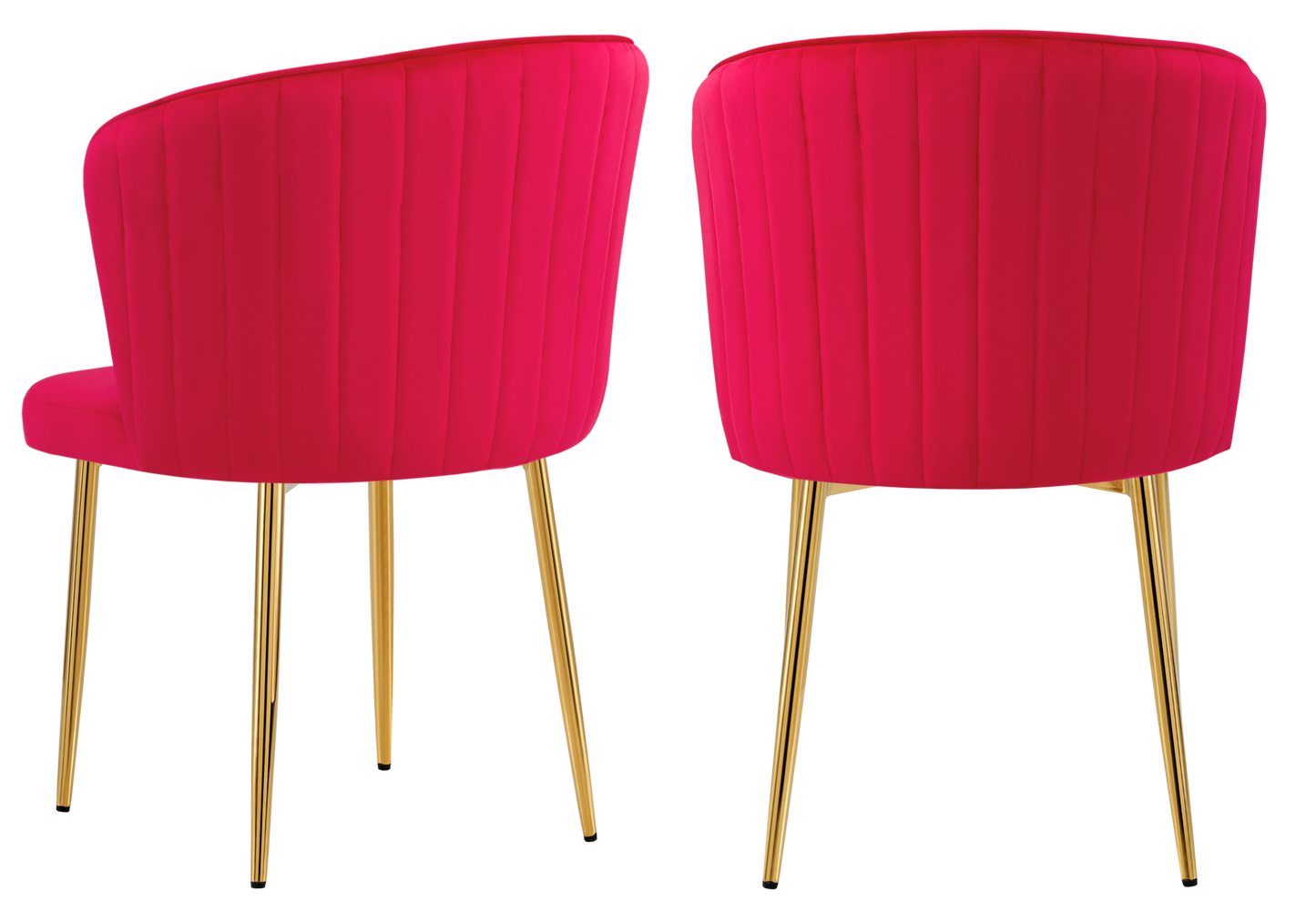 Chaise de salle à manger design en velours fuchsia - Diva x4