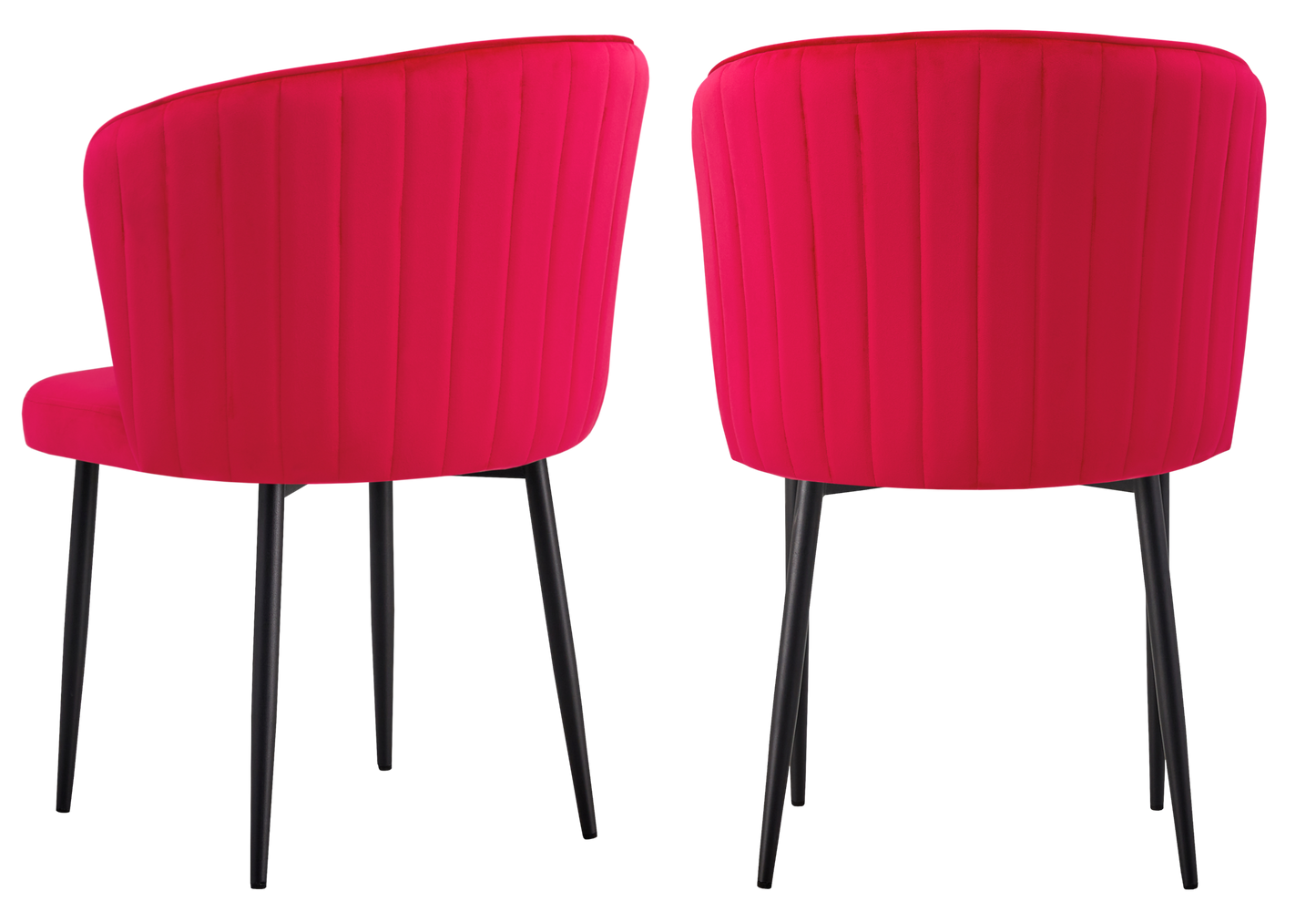 Chaise de salle à manger design en velours fuchsia - Diva x4