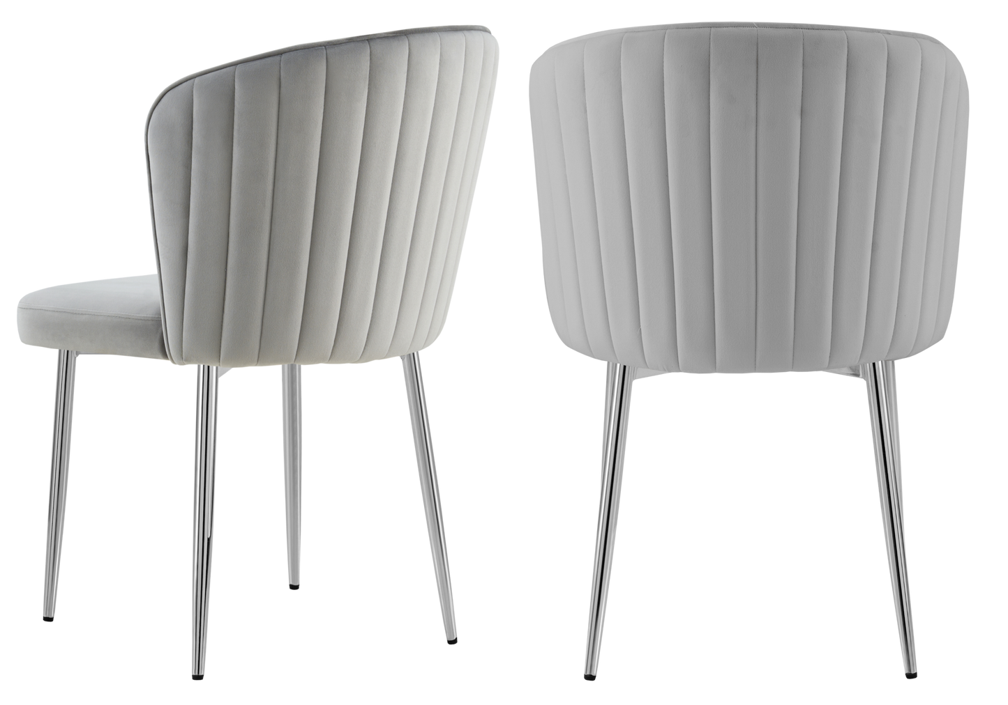 Chaise de salle à manger design en velours gris - Diva x4