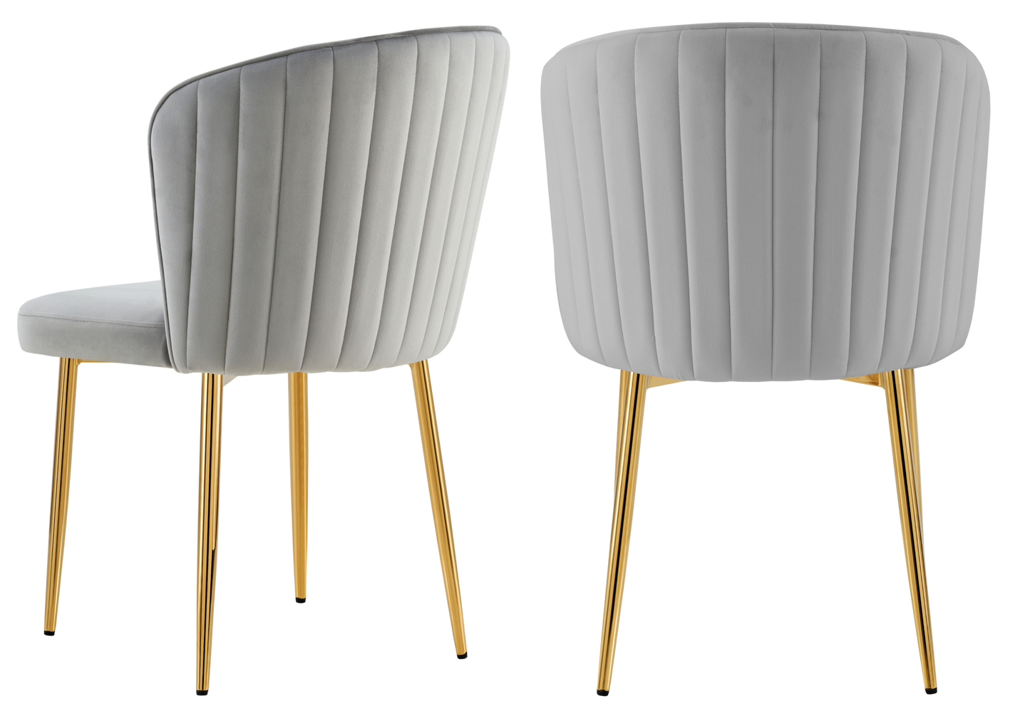Chaise de salle à manger design en velours gris - Diva x4
