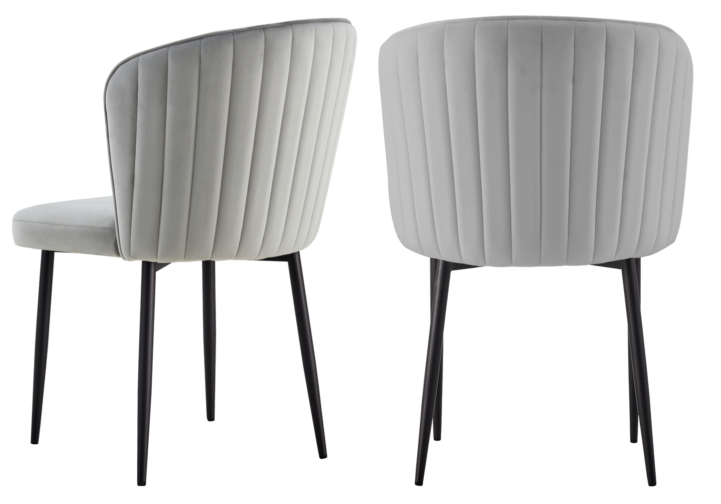 Chaise de salle à manger design en velours gris - Diva x4