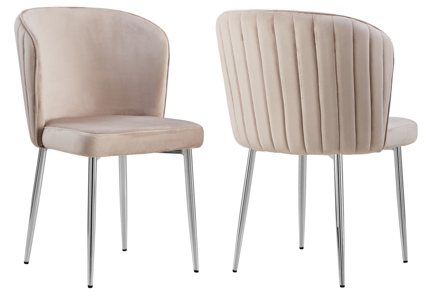 Chaise de salle à manger design en velours moka - Diva x4