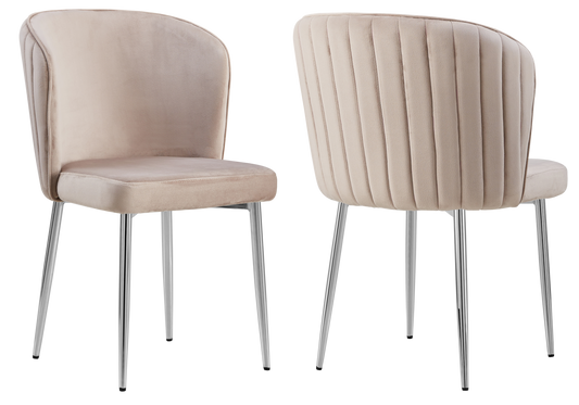 Chaise de salle à manger design en velours moka - Diva x4