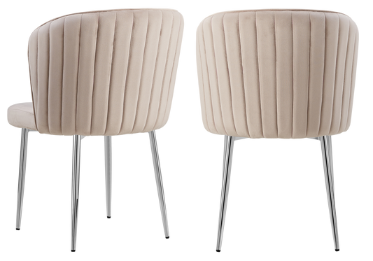 Chaise de salle à manger design en velours moka - Diva x4