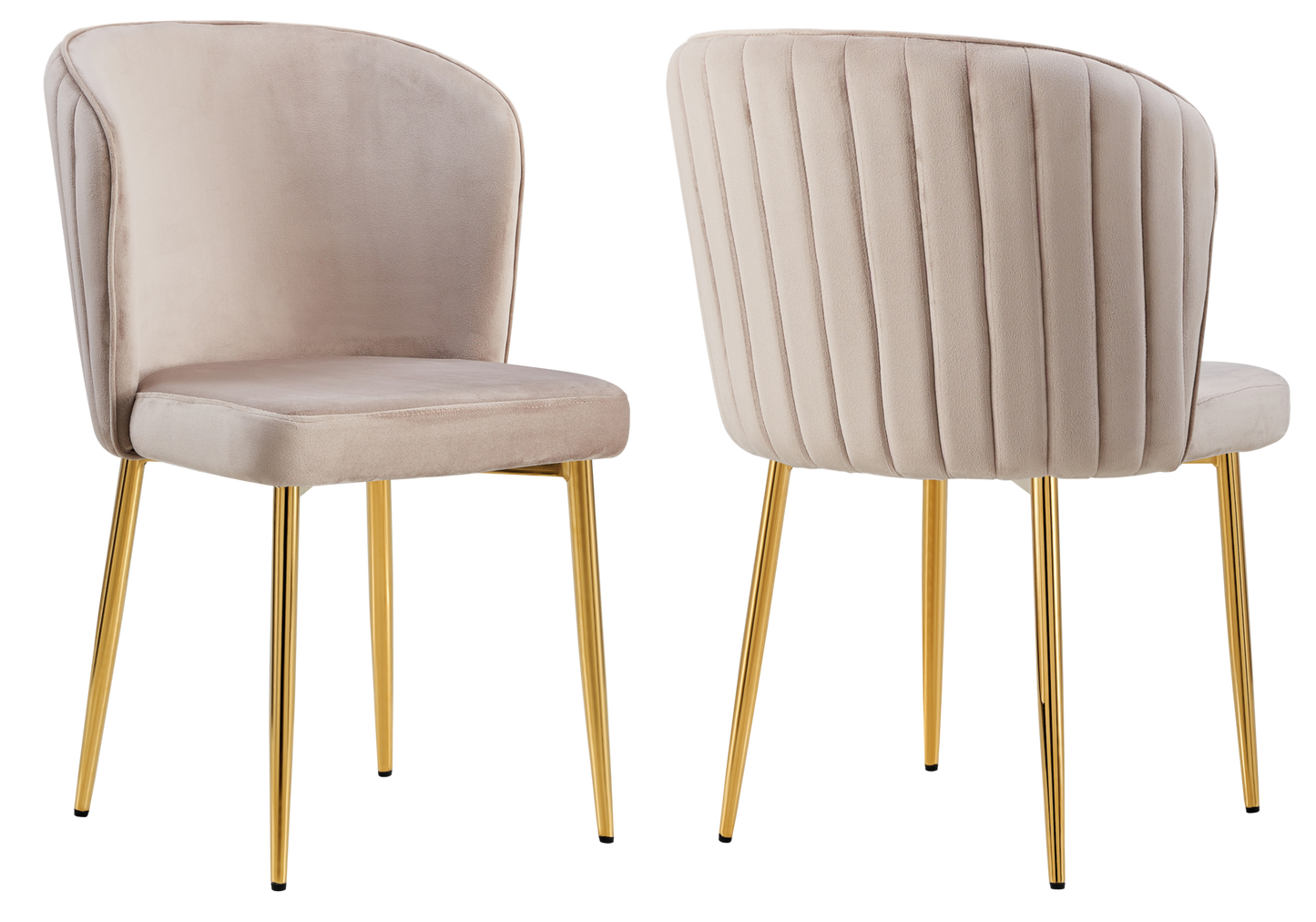 Chaise de salle à manger design en velours moka - Diva x4