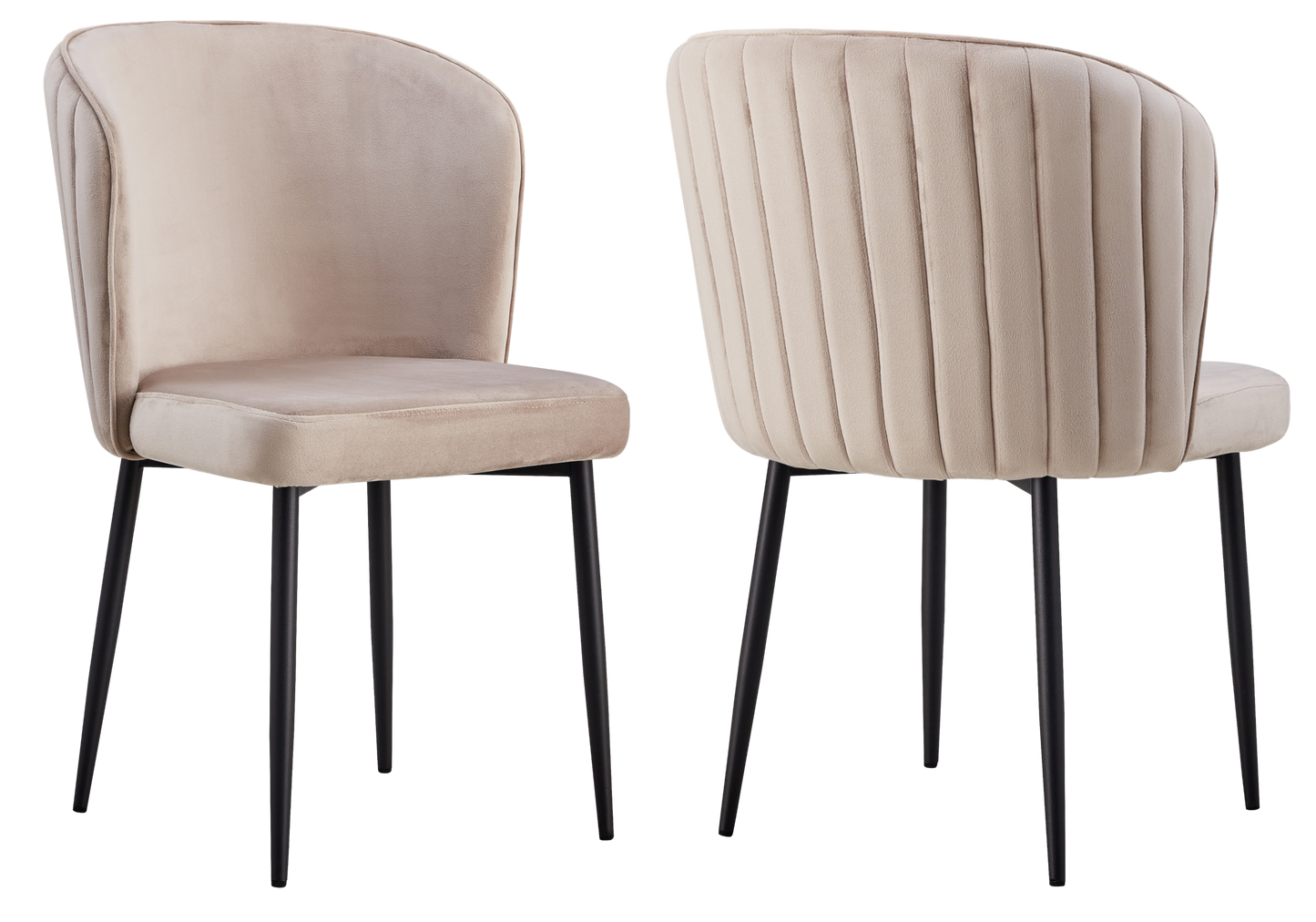 Chaise de salle à manger design en velours moka - Diva x4