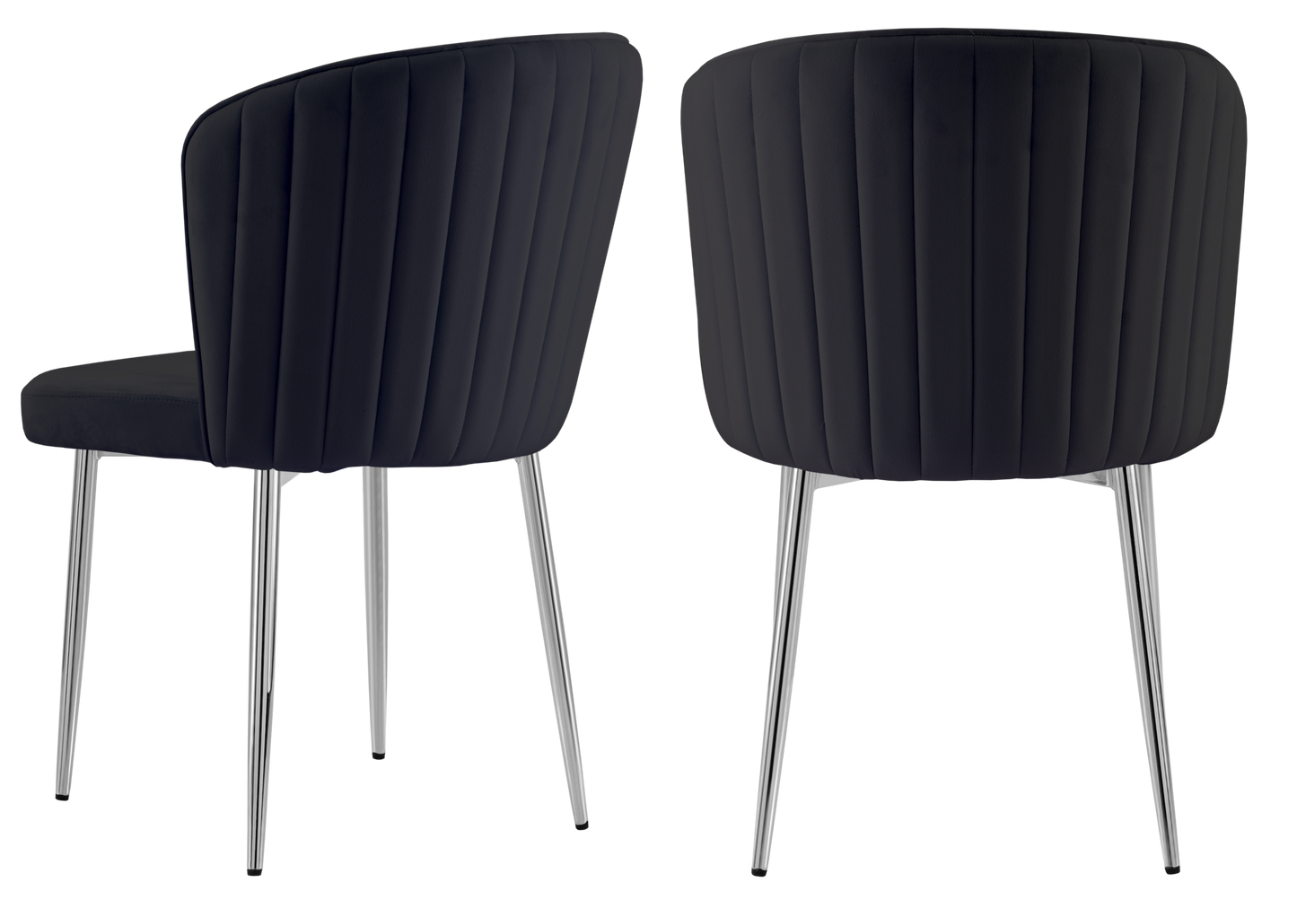 Chaise de salle à manger design en velours noir - Diva x4