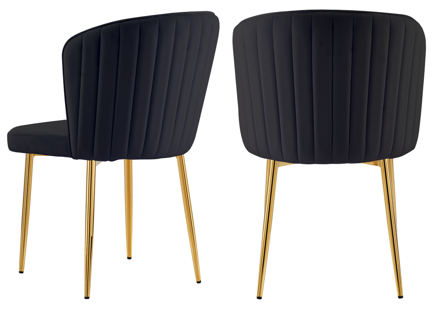 Chaise de salle à manger design en velours noir - Diva x4